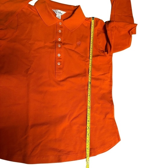 Lilly Pulitzer Long Sleeve Polo Orange Size Large Academia - Picture 8 of 9